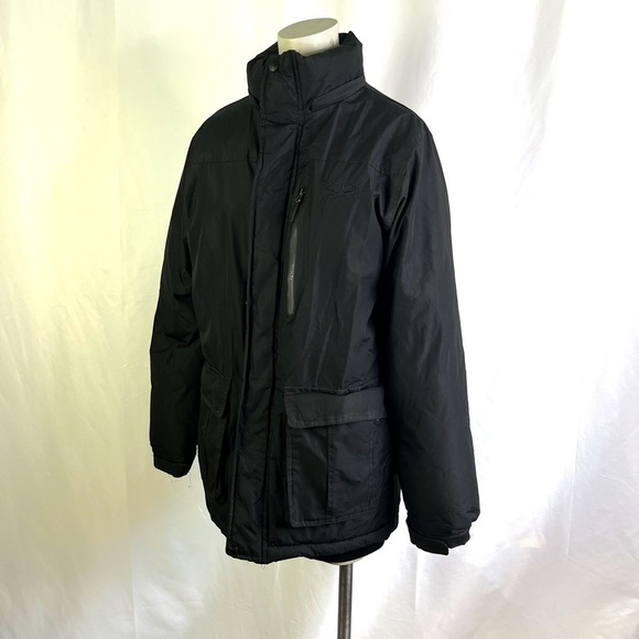 REEBOOK BLACK  PUFFER COAT WINTER BLACK COAT FRONT UNISEX MEN SIZE SMALL - Picture 5 of 14